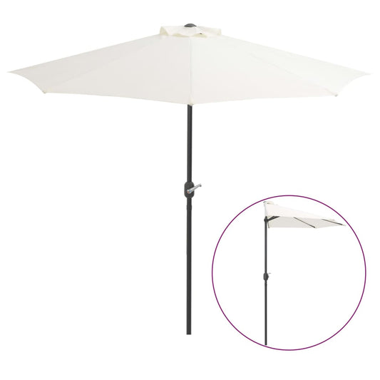 Half Umbrella with Aluminium Pole Sand 270x135 cm