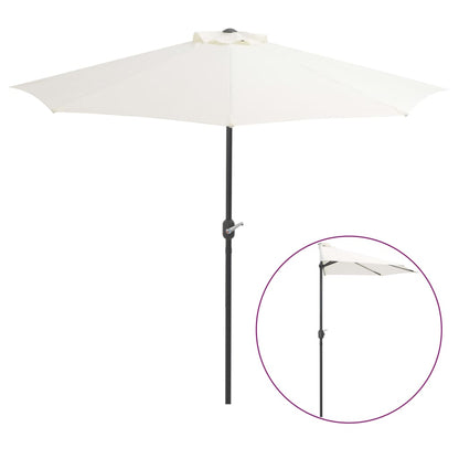 Half Umbrella with Aluminium Pole Sand 270x135 cm