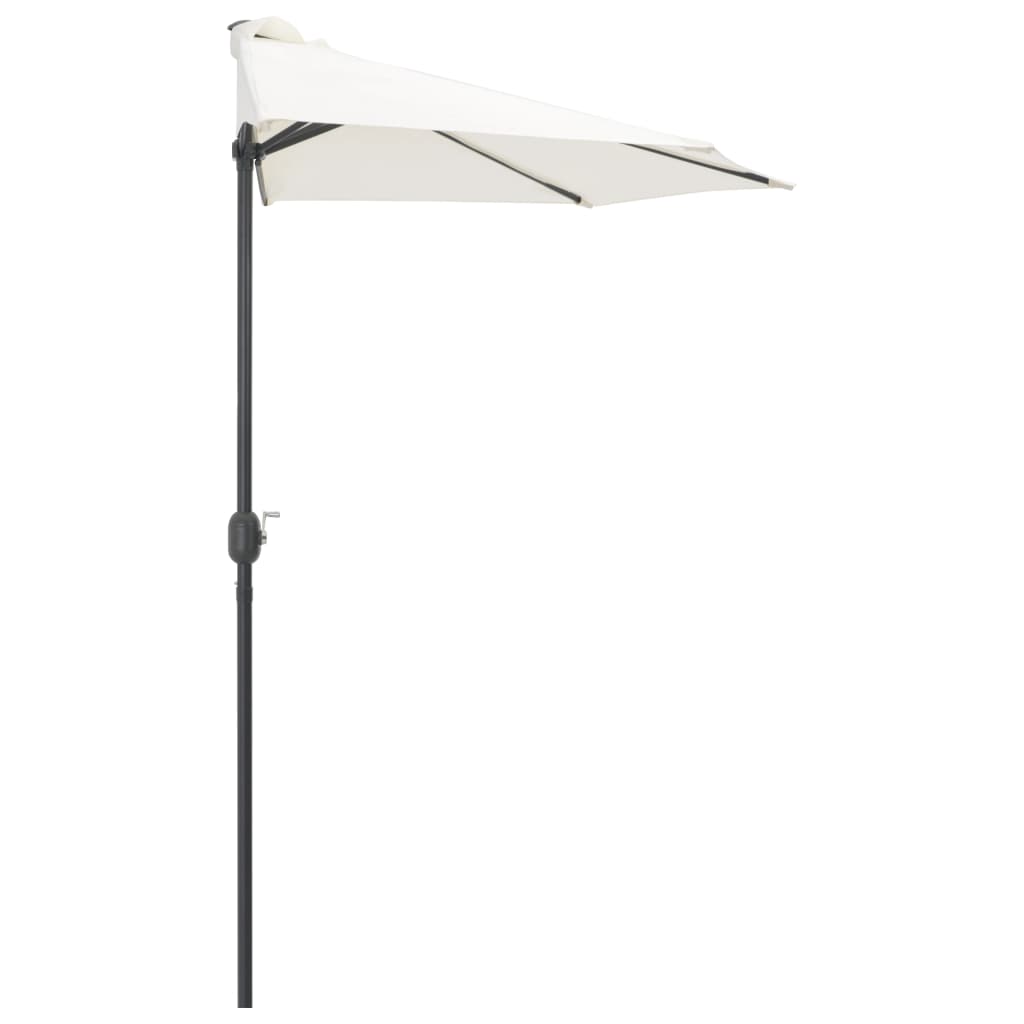 Half Umbrella with Aluminium Pole Sand 270x135 cm