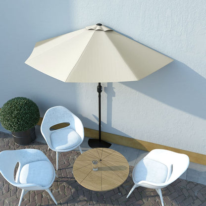 Half Umbrella with Aluminium Pole Sand 270x135 cm