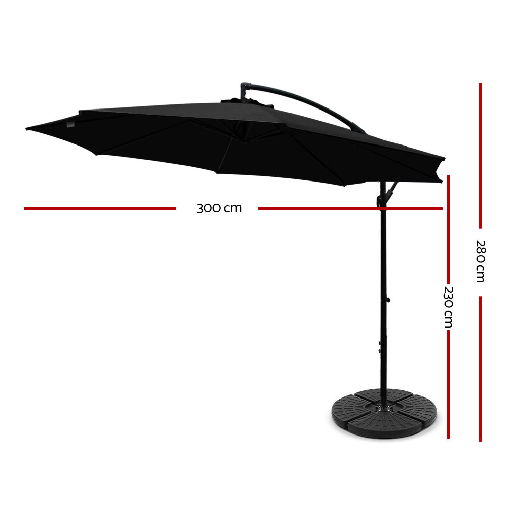 3M Outdoor Garden Patio Cantilever Umbrella