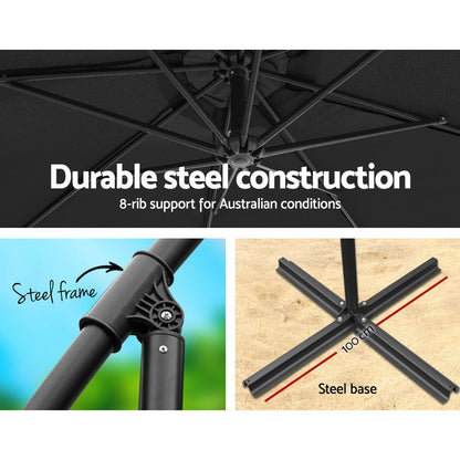 3M Outdoor Garden Patio Cantilever Umbrella